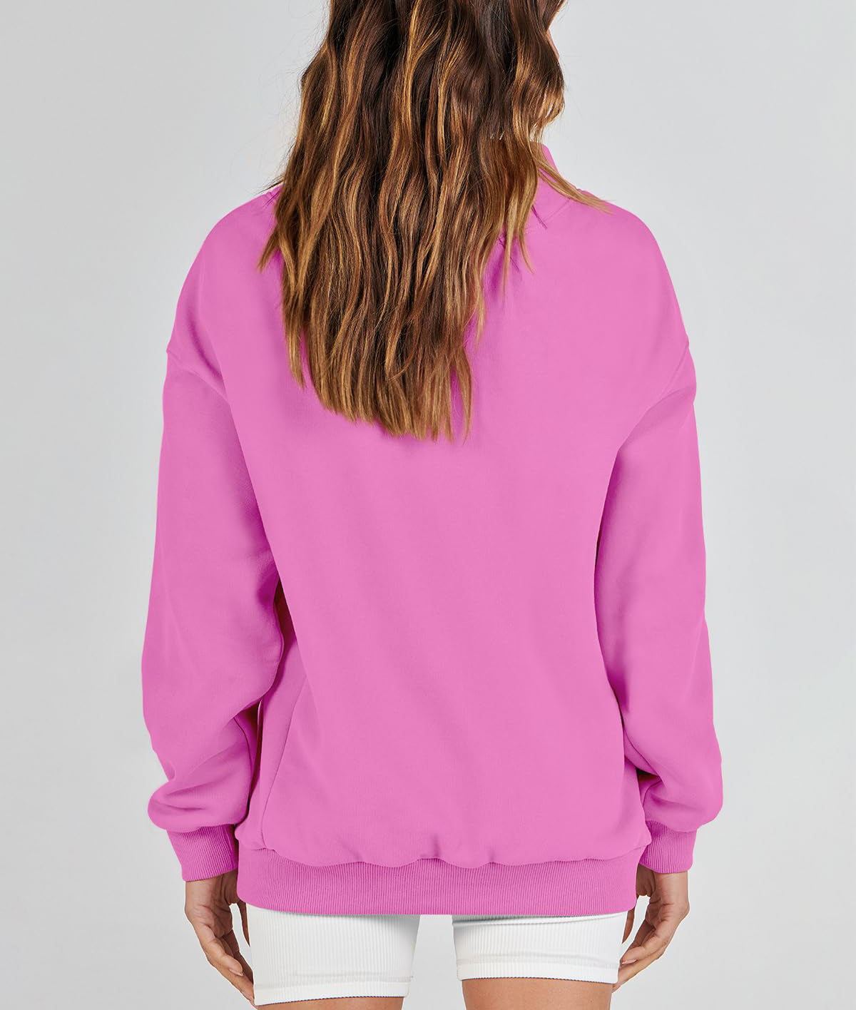 Denise | Slit Mock Neck Oversized Sweatshirt