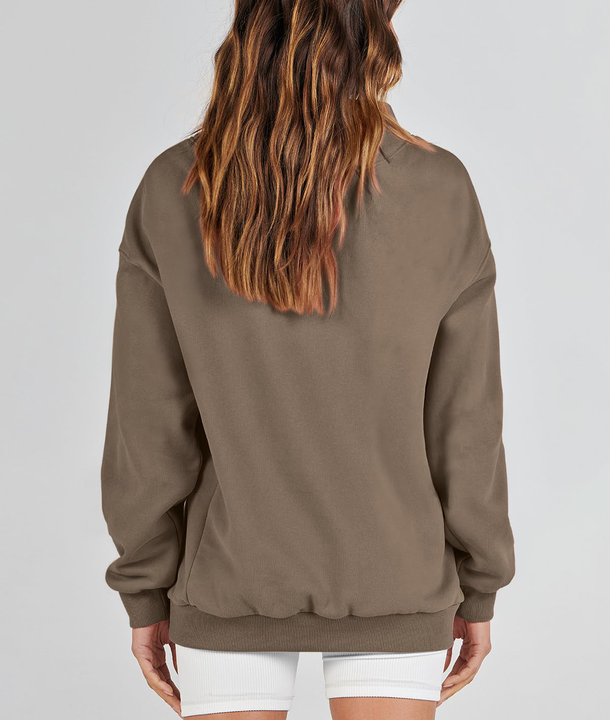 Denise | Slit Mock Neck Oversized Sweatshirt