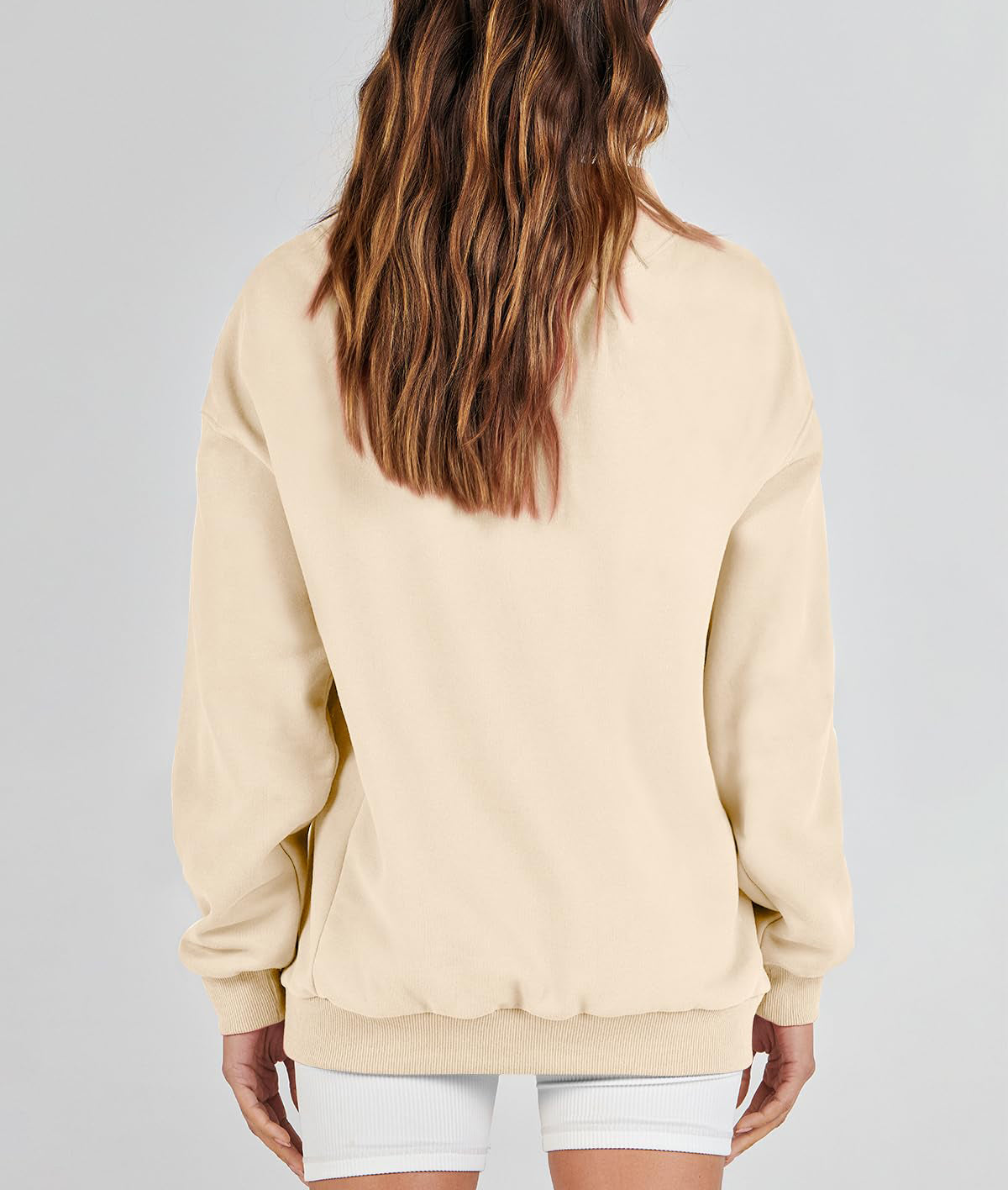 Denise | Slit Mock Neck Oversized Sweatshirt