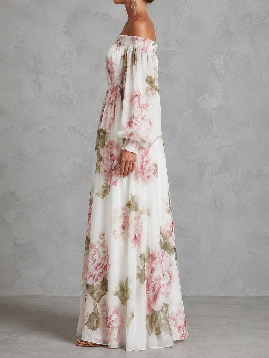 Pivoine | Off-Shoulder Floral Maxi Dress