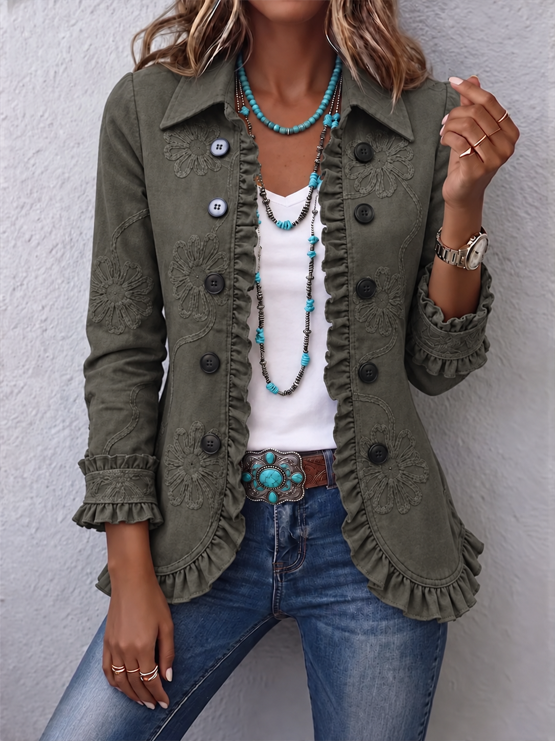 Lois | Boho Ruffled Jacket