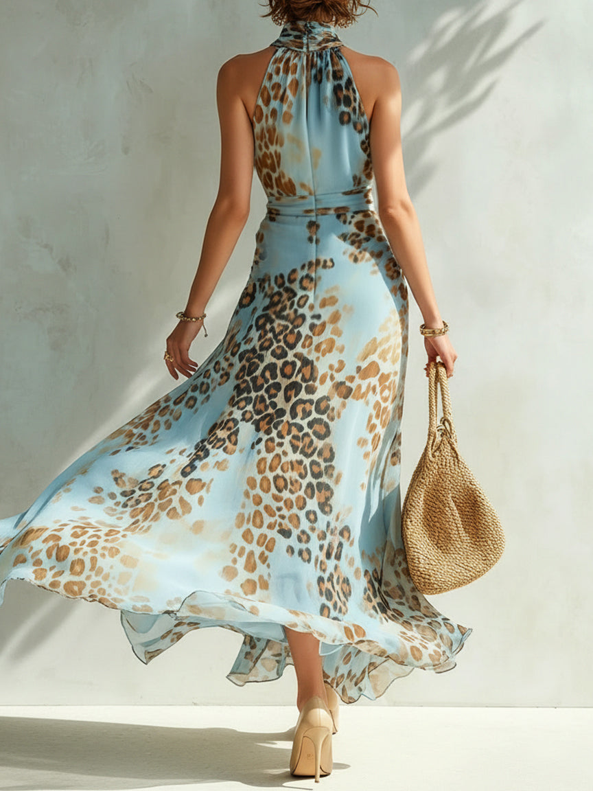 Bea | Flowing Halter Maxi Dress