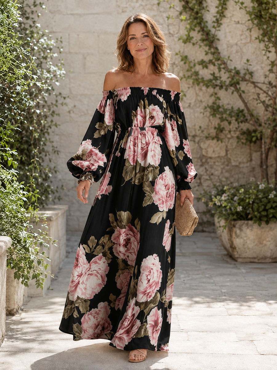 Pivoine | Off-Shoulder Floral Maxi Dress