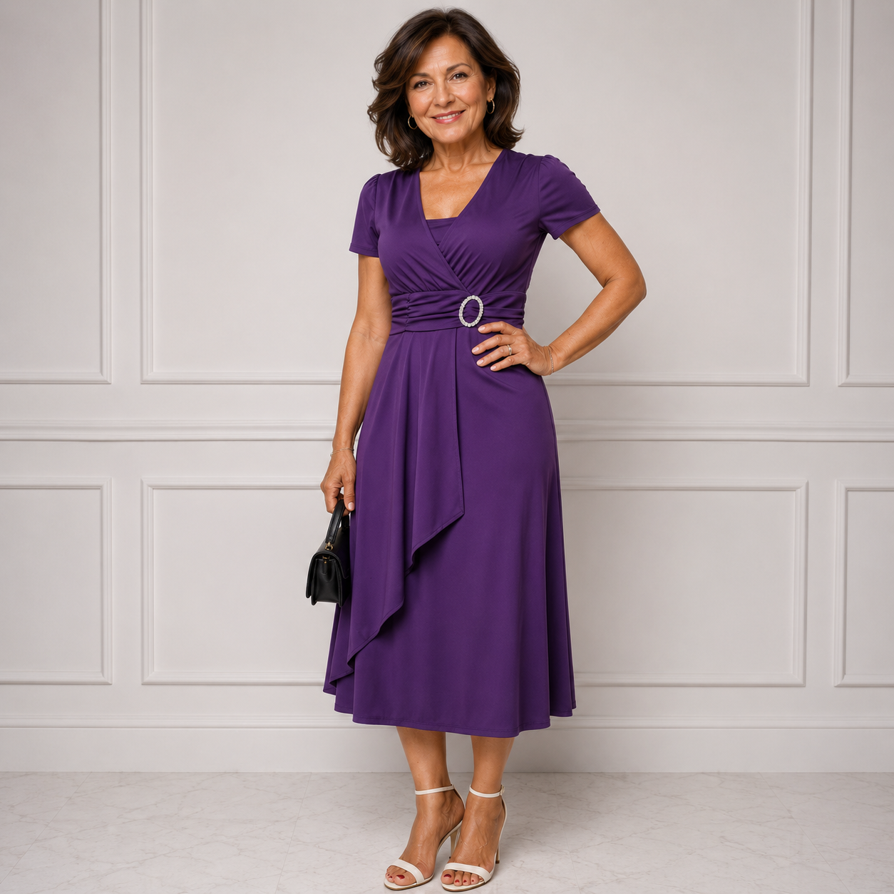 Celestine™ Rhinestone Waist Midi Dress