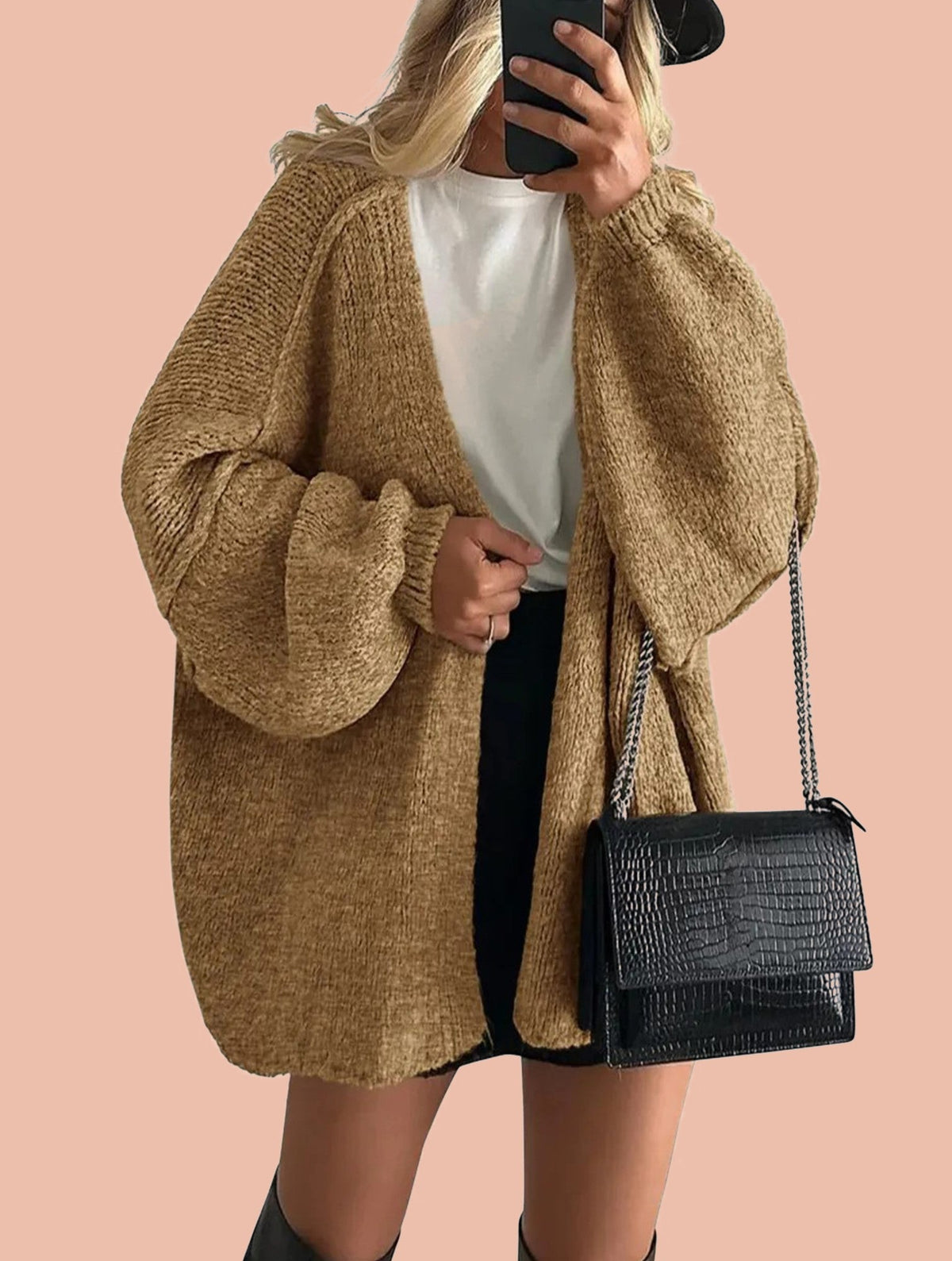 Elly | Oversized Lantern Sleeve Cardigan
