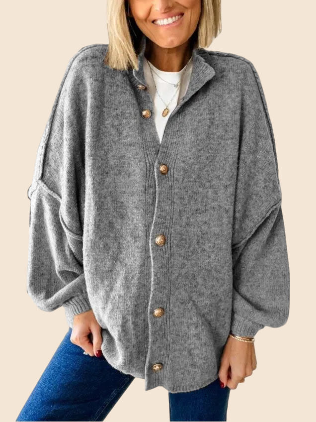 Patsy | Chunky Knit Button Front Cardigan