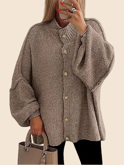 Patsy | Chunky Knit Button Front Cardigan