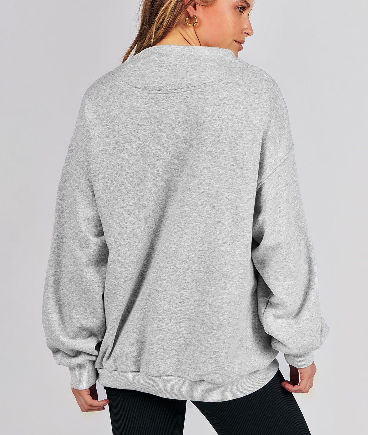 Denise | Slit Mock Neck Oversized Sweatshirt