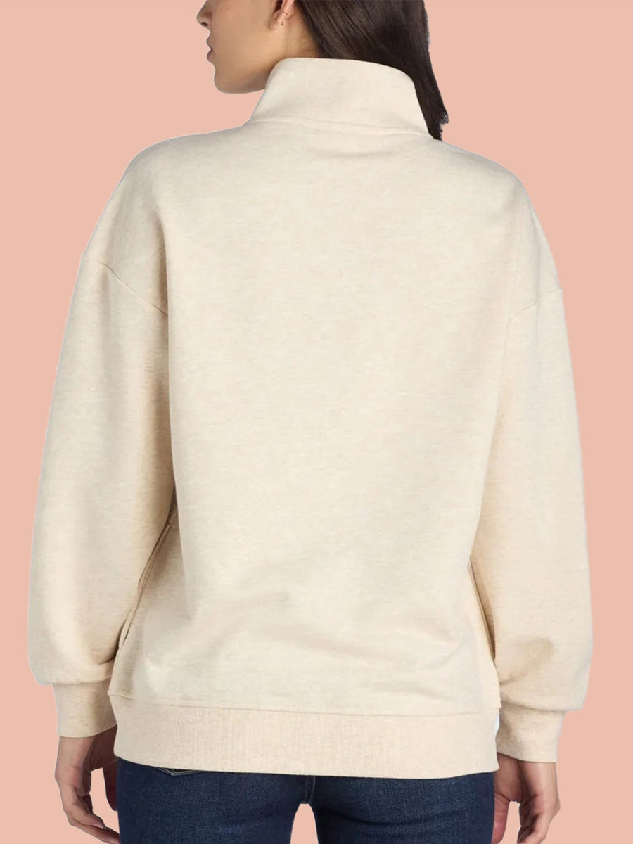 Janet | Mock Neck Henley Pullover Sweatshirt