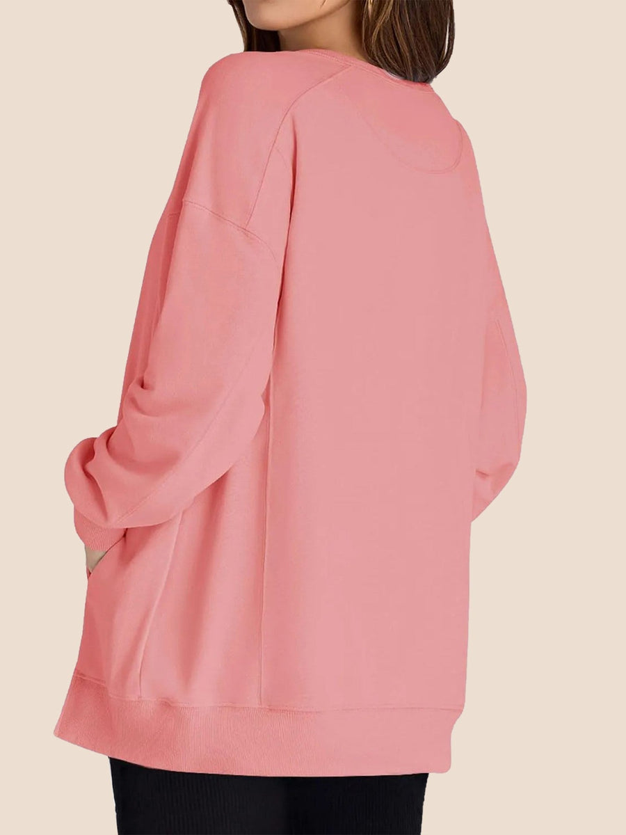 Laura | Women's High Low Side Slit Pullover Sweatshirt With Pockets