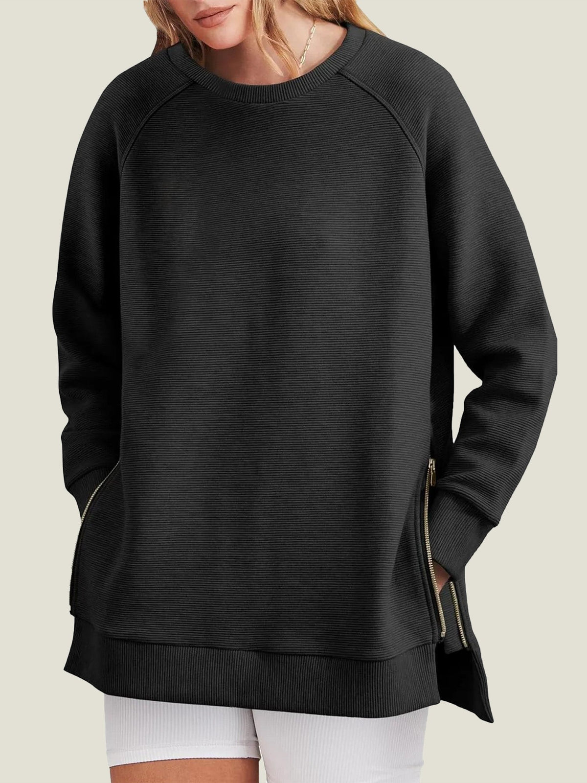 Kelly | Side Zipper Oversized Sweatshirt