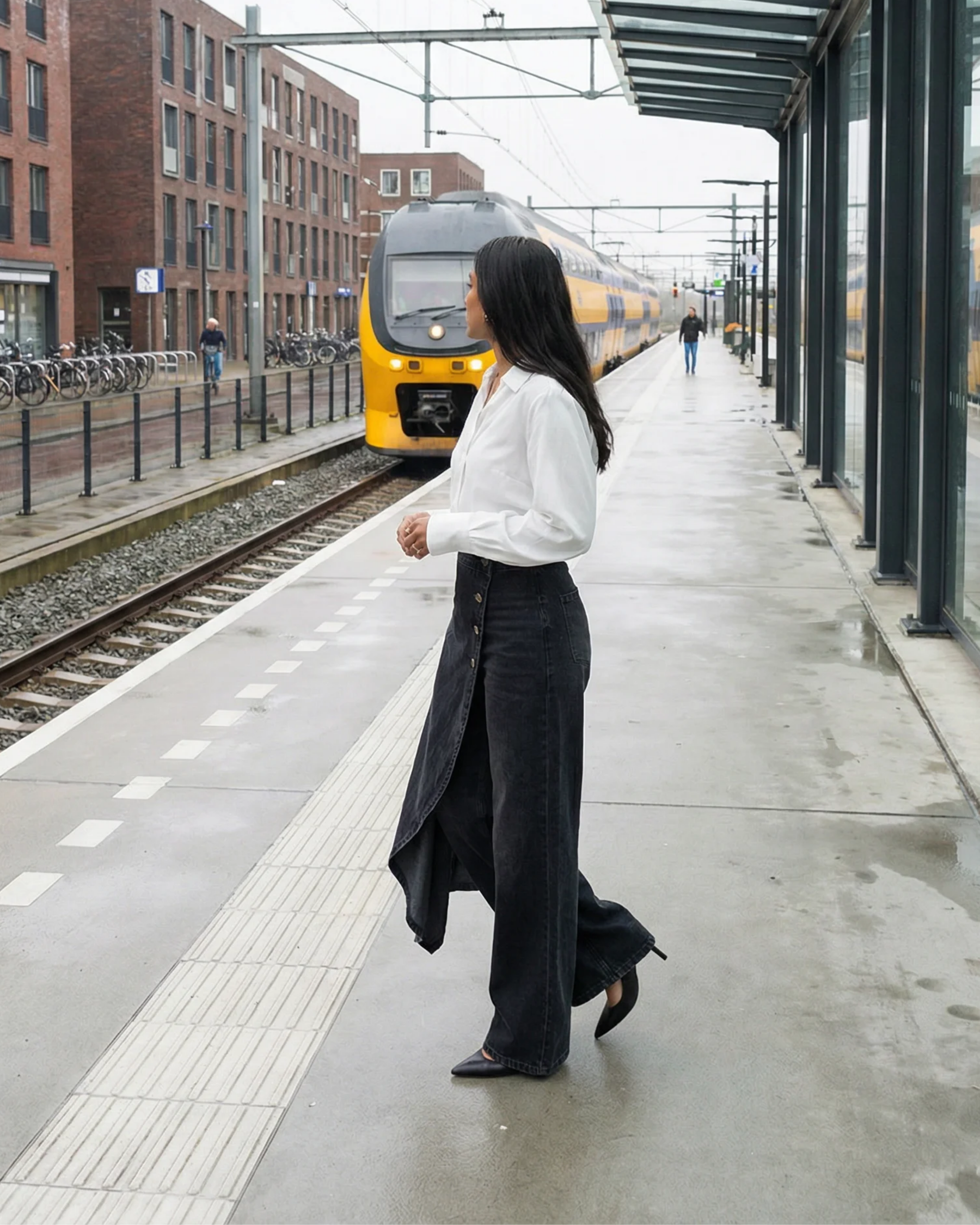 Calvra™ | Denim Wrap Trousers