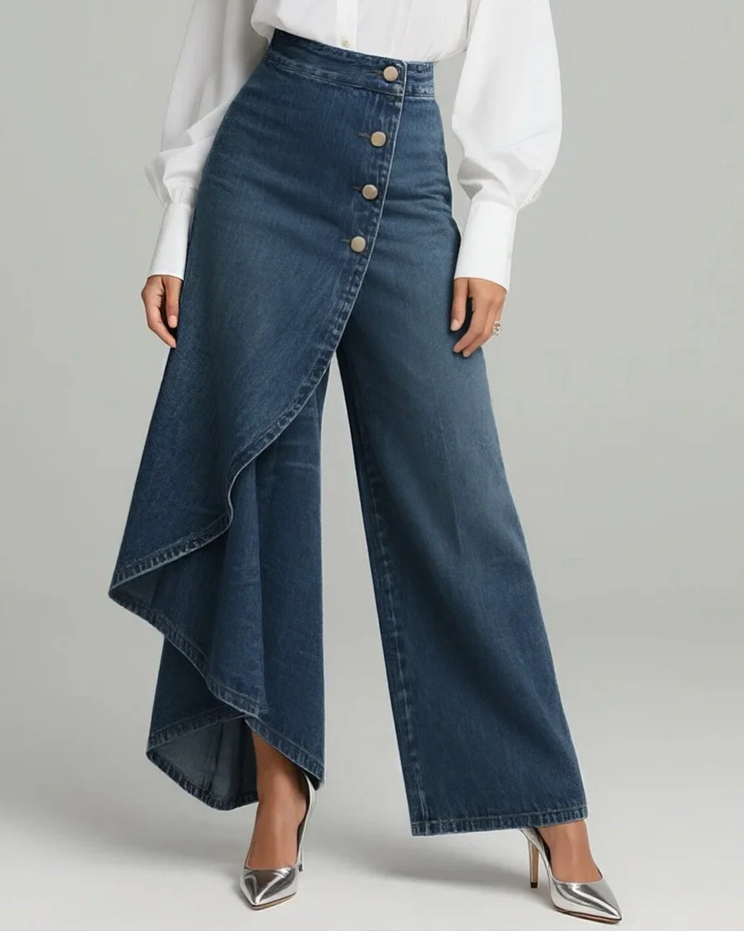 Marcella | Wrap-Front Wide-Leg Trousers