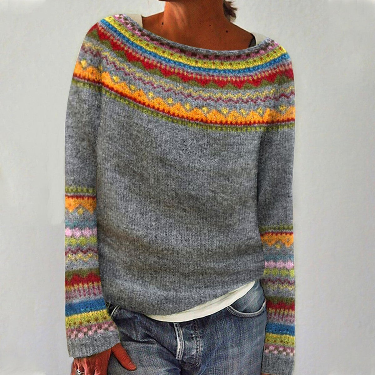 Women’s Fair Isle Knit Pullover Sweater