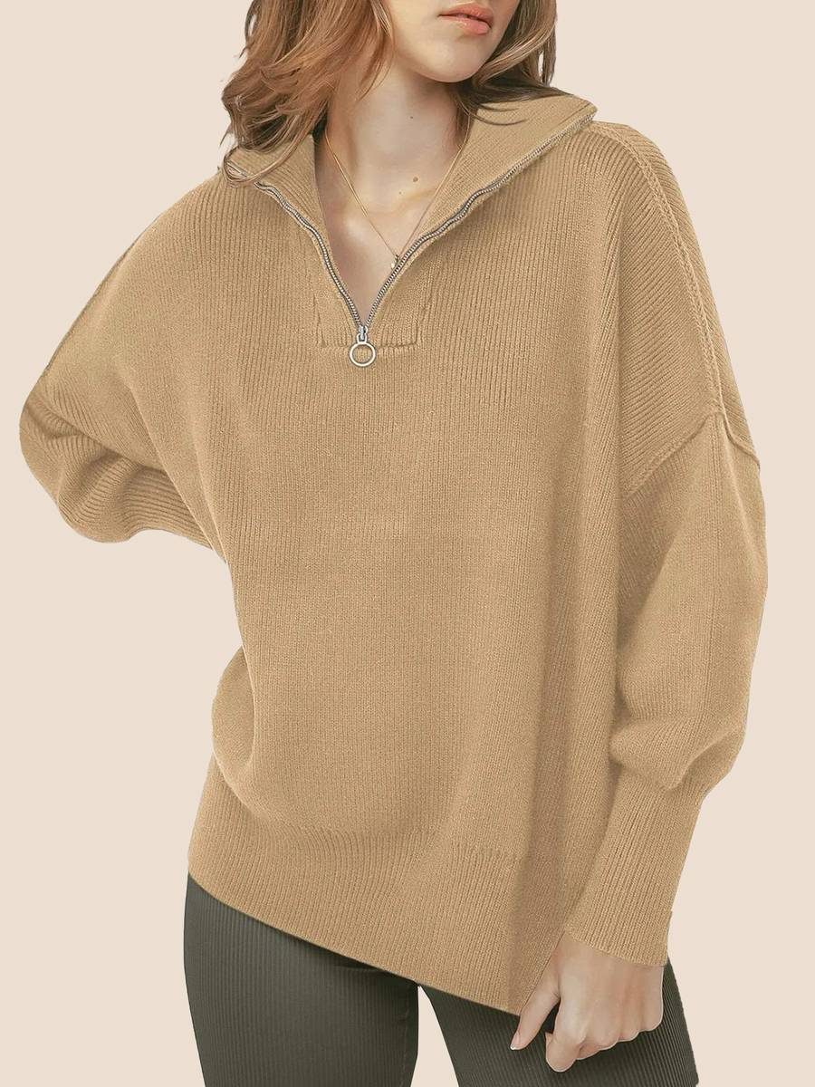Kitty | Oversized Quarter Zip Sweater Pullover