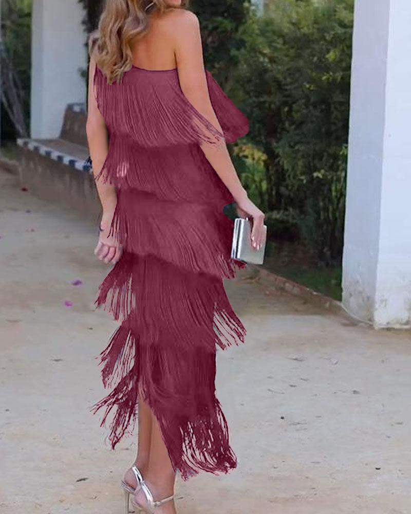 Noelle™ | Luxe Fringe Evening Dress