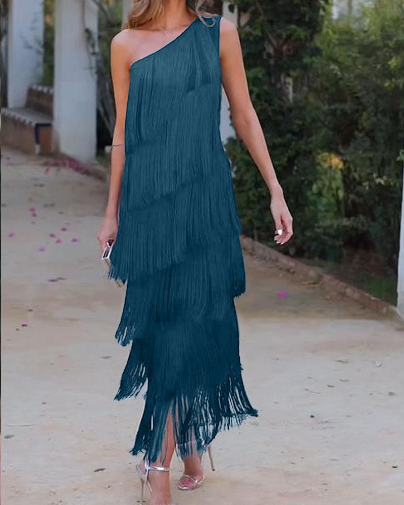 Noelle™ | Luxe Fringe Evening Dress