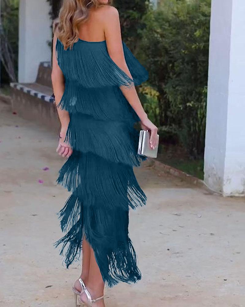 Noelle™ | Luxe Fringe Evening Dress