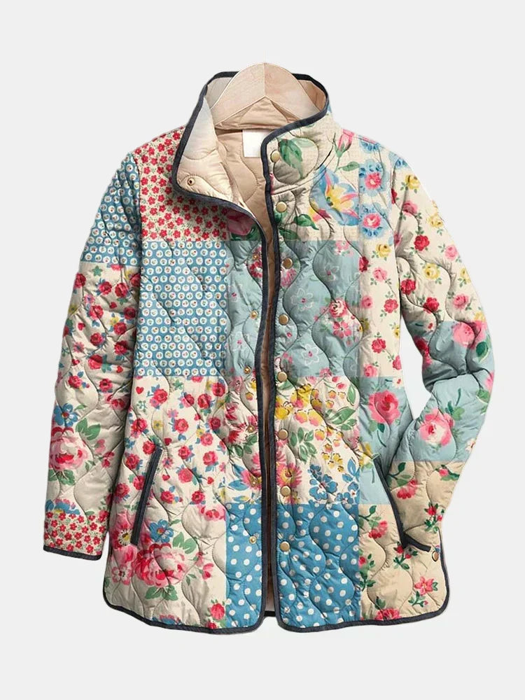 Thomasine™ | Floral Patchwork Quilted Jacket
