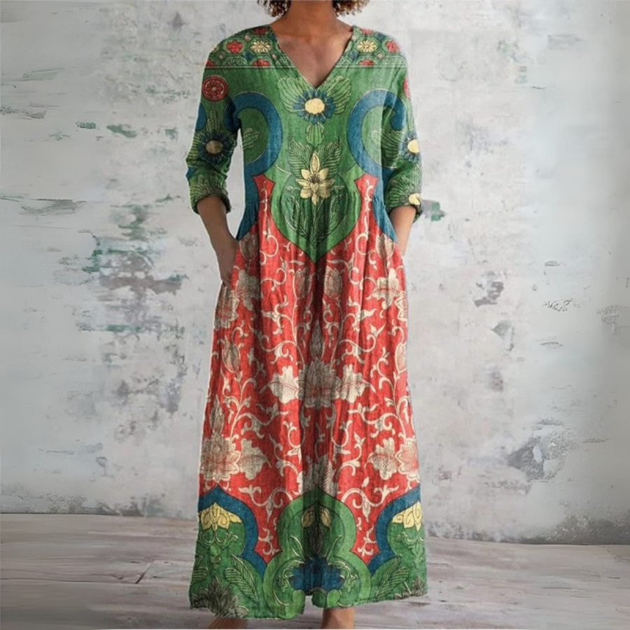Judit | Vintage Floral Maxi Dress