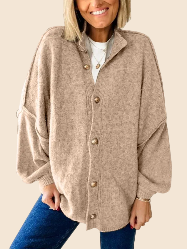 Patsy | Chunky Knit Button Front Cardigan