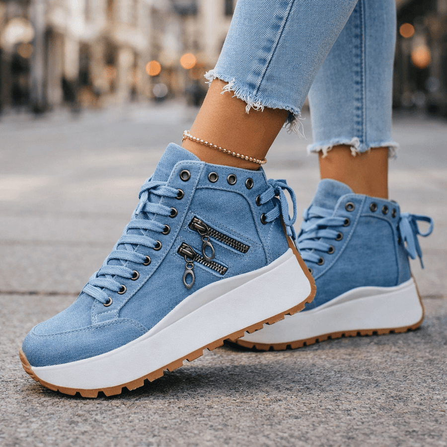 Women’s Chunky Platform Lace-Up Sneakers