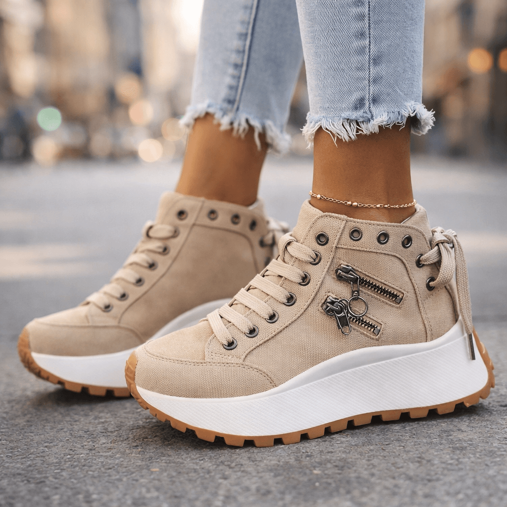 Women’s Chunky Platform Lace-Up Sneakers