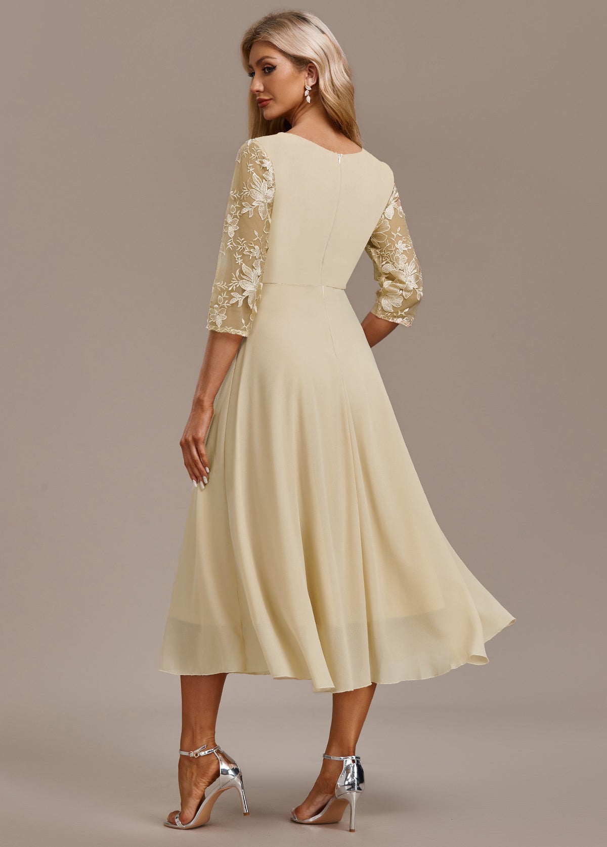 ANDREA – ELEGANT FLORAL CHIFFON DRESS