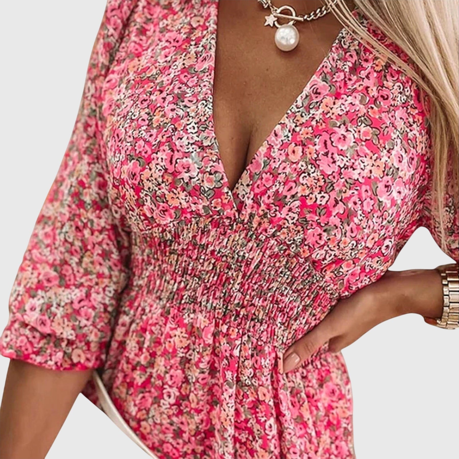 Elisa | Floral Dress with Puff Sleeves