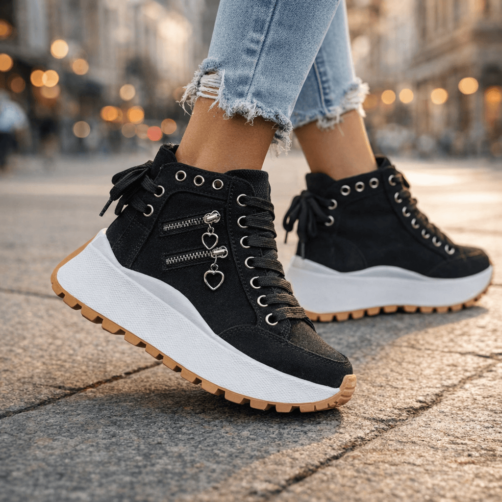 Women’s Chunky Platform Lace-Up Sneakers