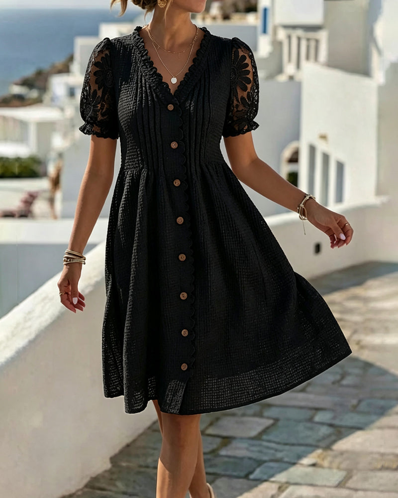 Deneke | Balloon Sleeve Midi Dress