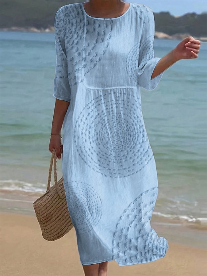 Embroidered Casual Women's Dress.