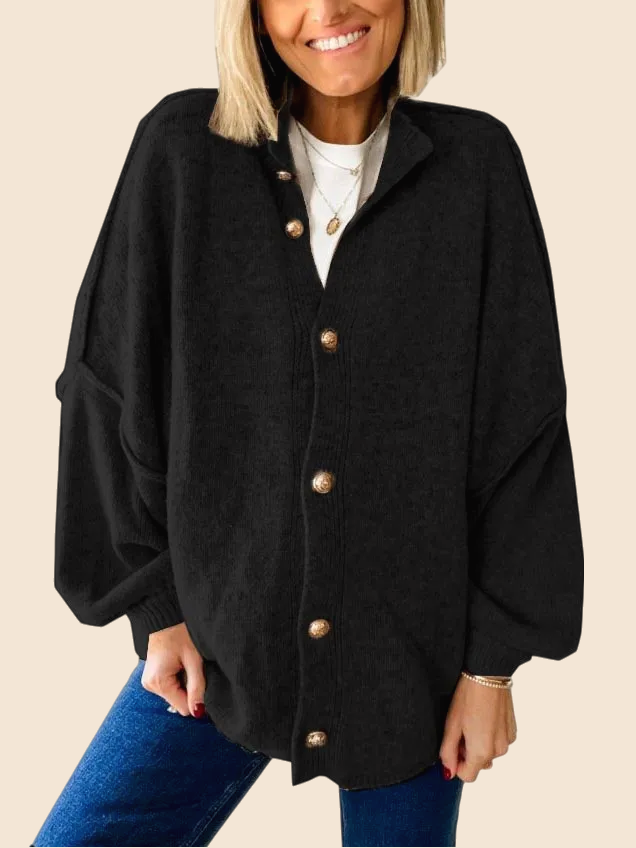 Patsy | Chunky Knit Button Front Cardigan