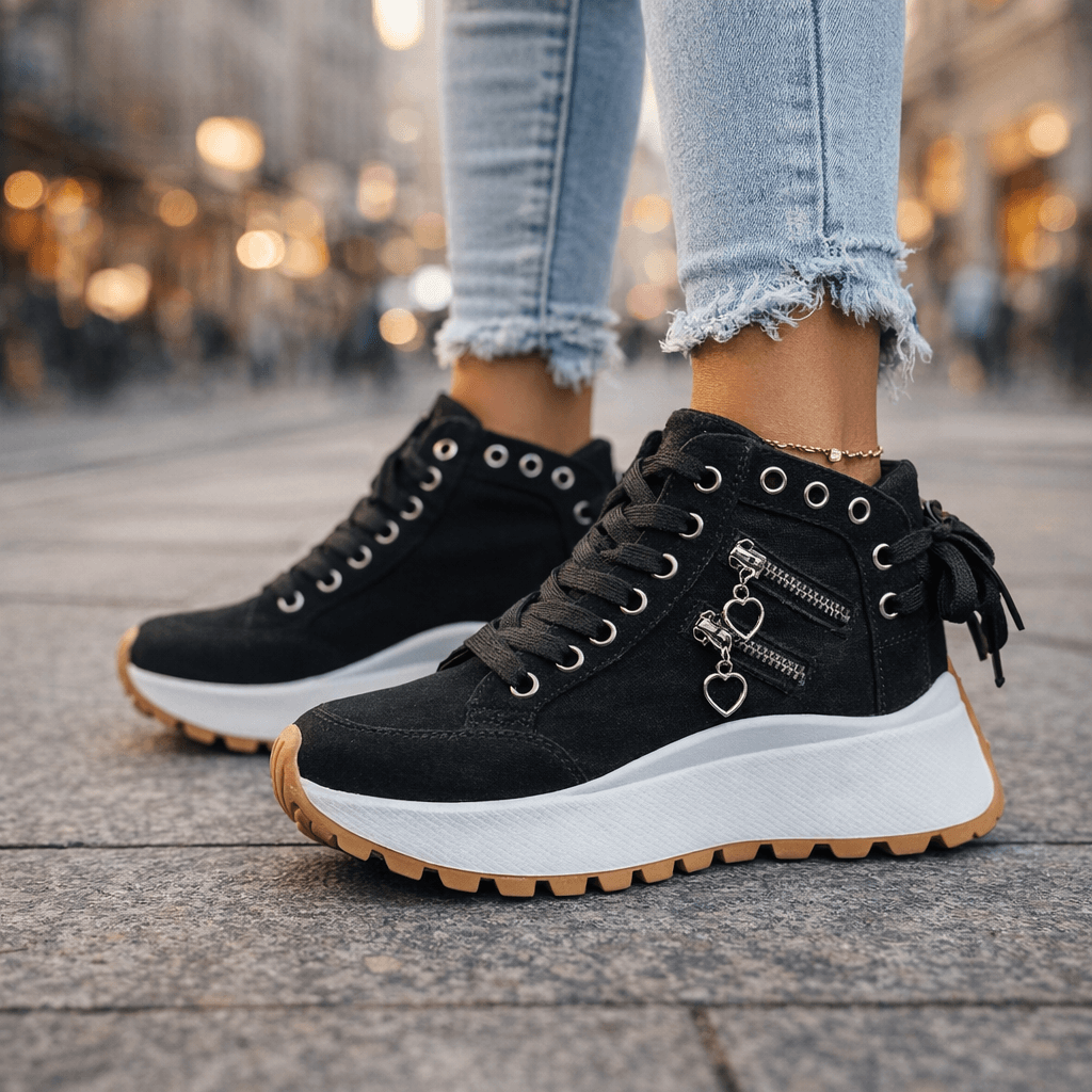 Women’s Chunky Platform Lace-Up Sneakers