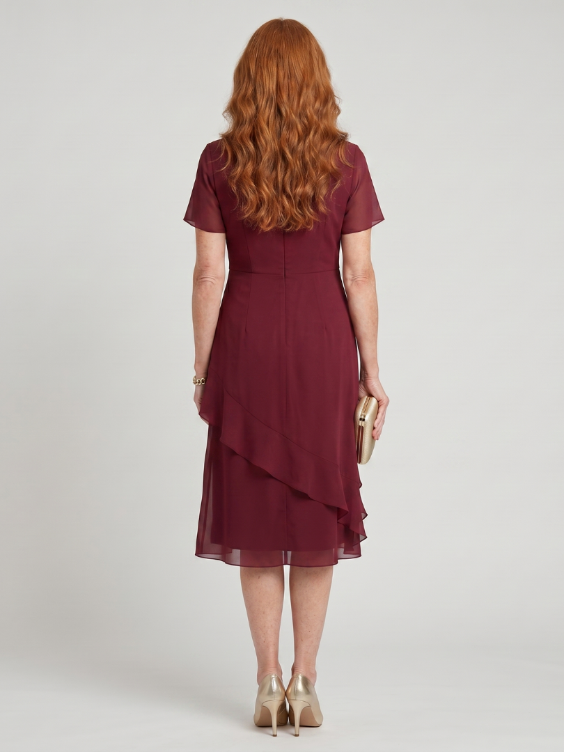 Aria™ | Twist Waist Ruffle Midi Dress