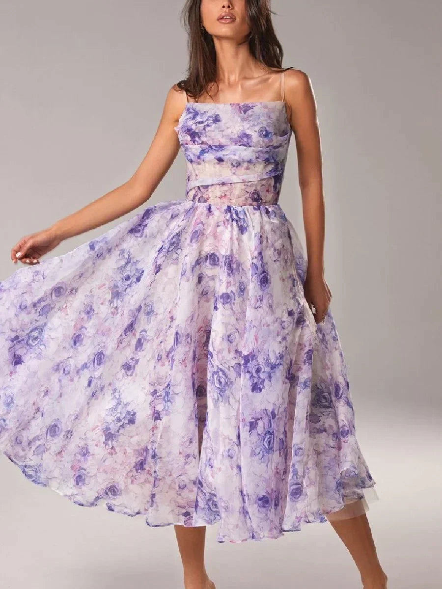 Emilia | Elegant Printed Strapless Dress