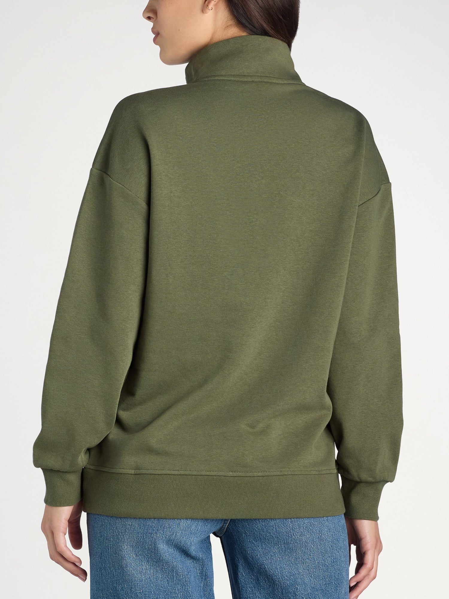 Janet | Mock Neck Henley Pullover Sweatshirt
