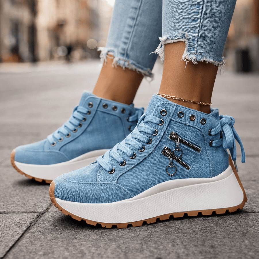 Women’s Chunky Platform Lace-Up Sneakers