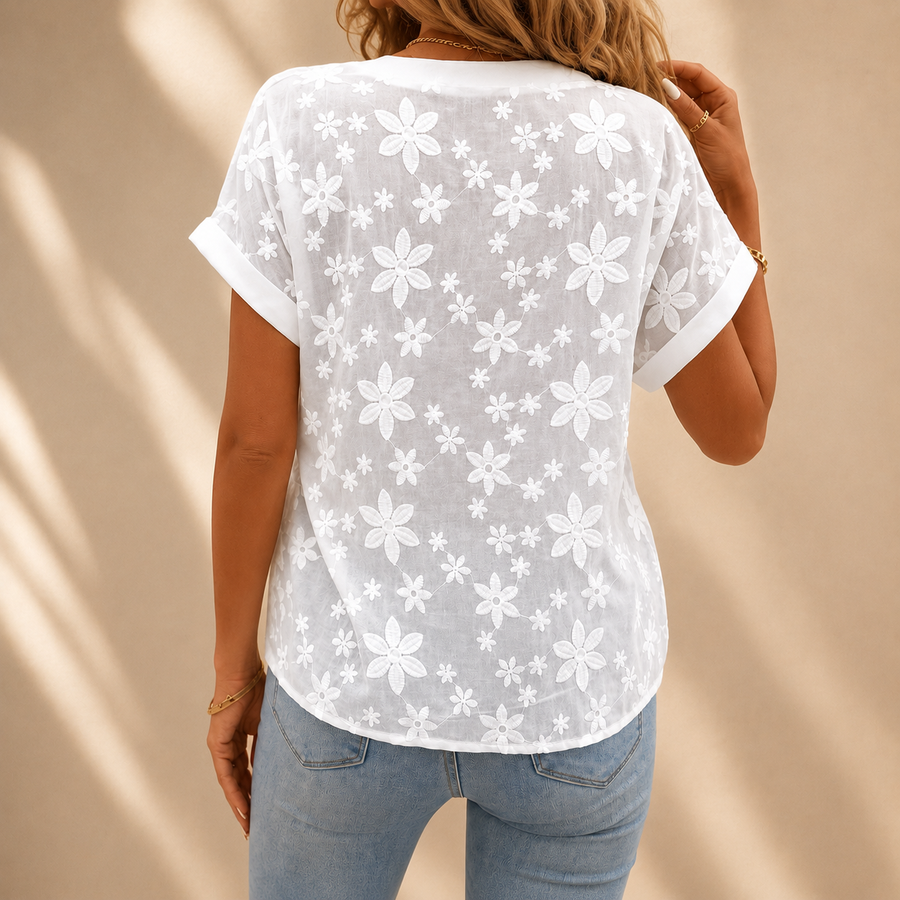 Liana | Embroidered Cotton Blouse
