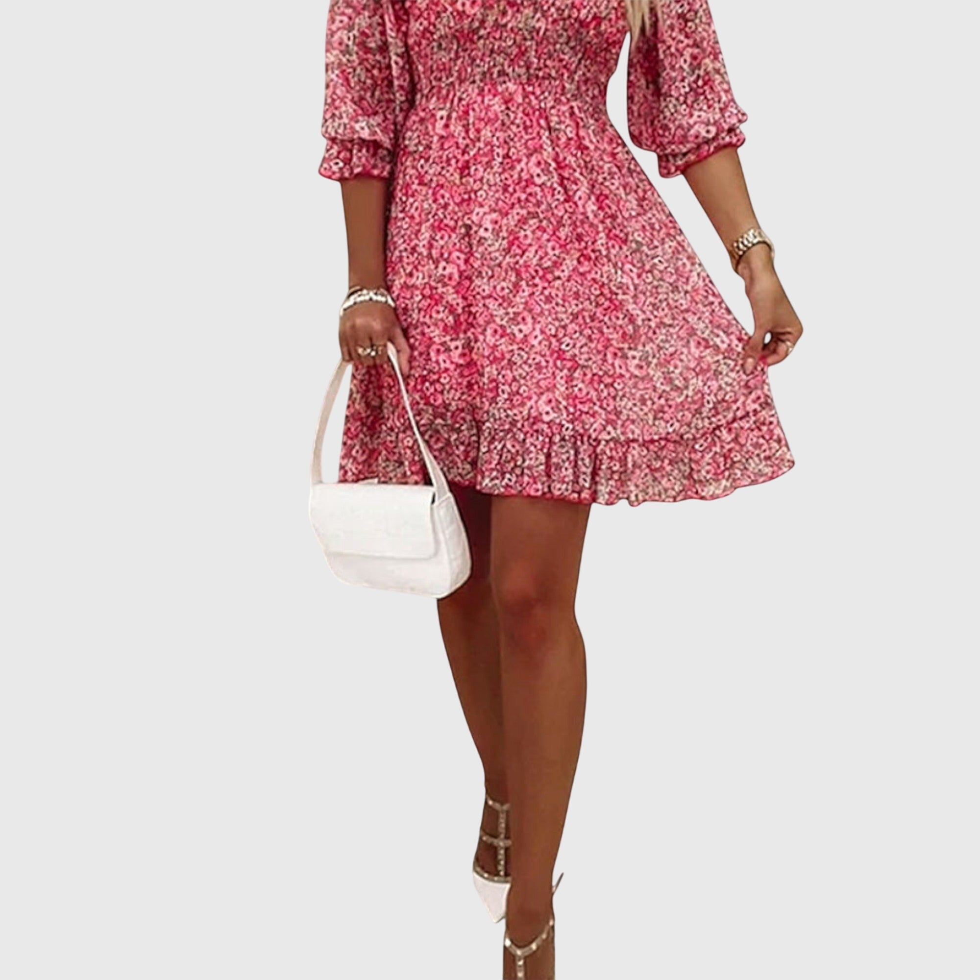 Elisa | Floral Dress with Puff Sleeves