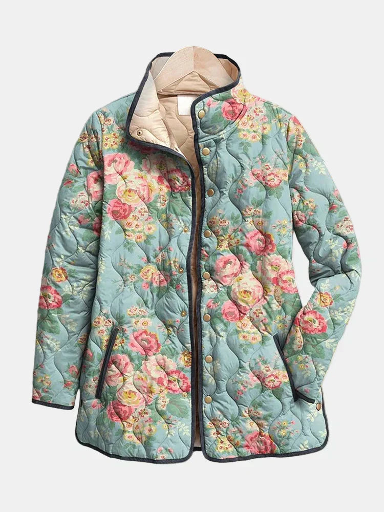 Ivela™ | Quilted Floral Print Jacket
