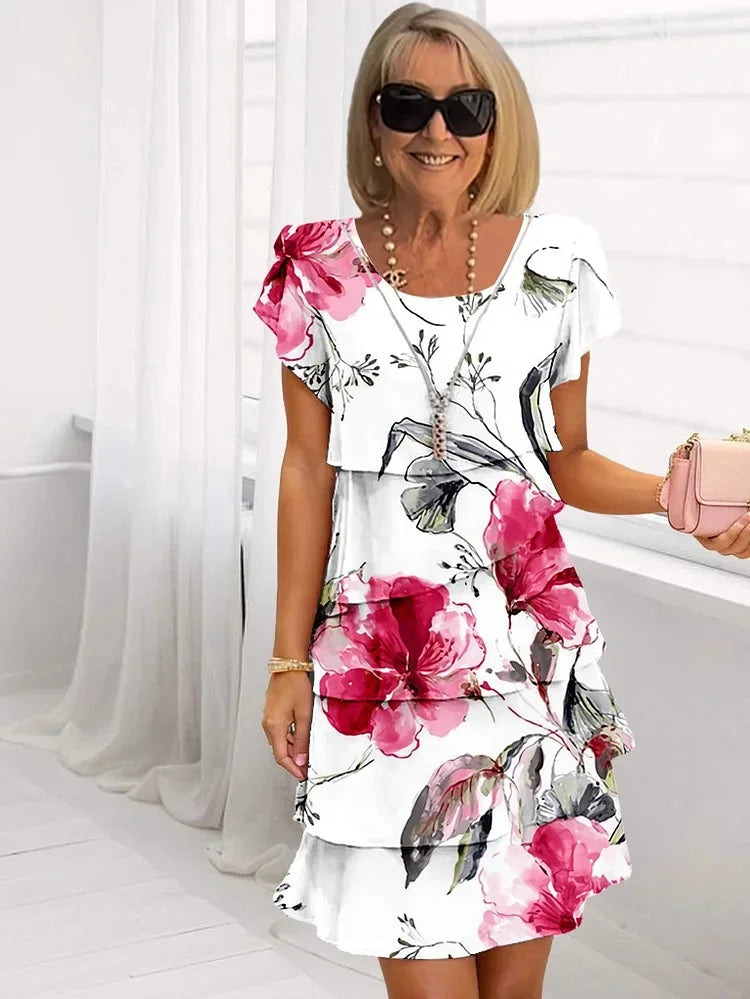 Gilla - Floral Cascading Dress with Multiple Plants