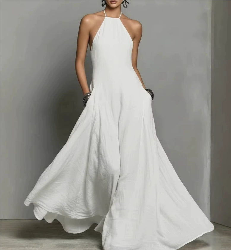 The Lewis & Kelly Midnight Grace Halter Maxi Dress
