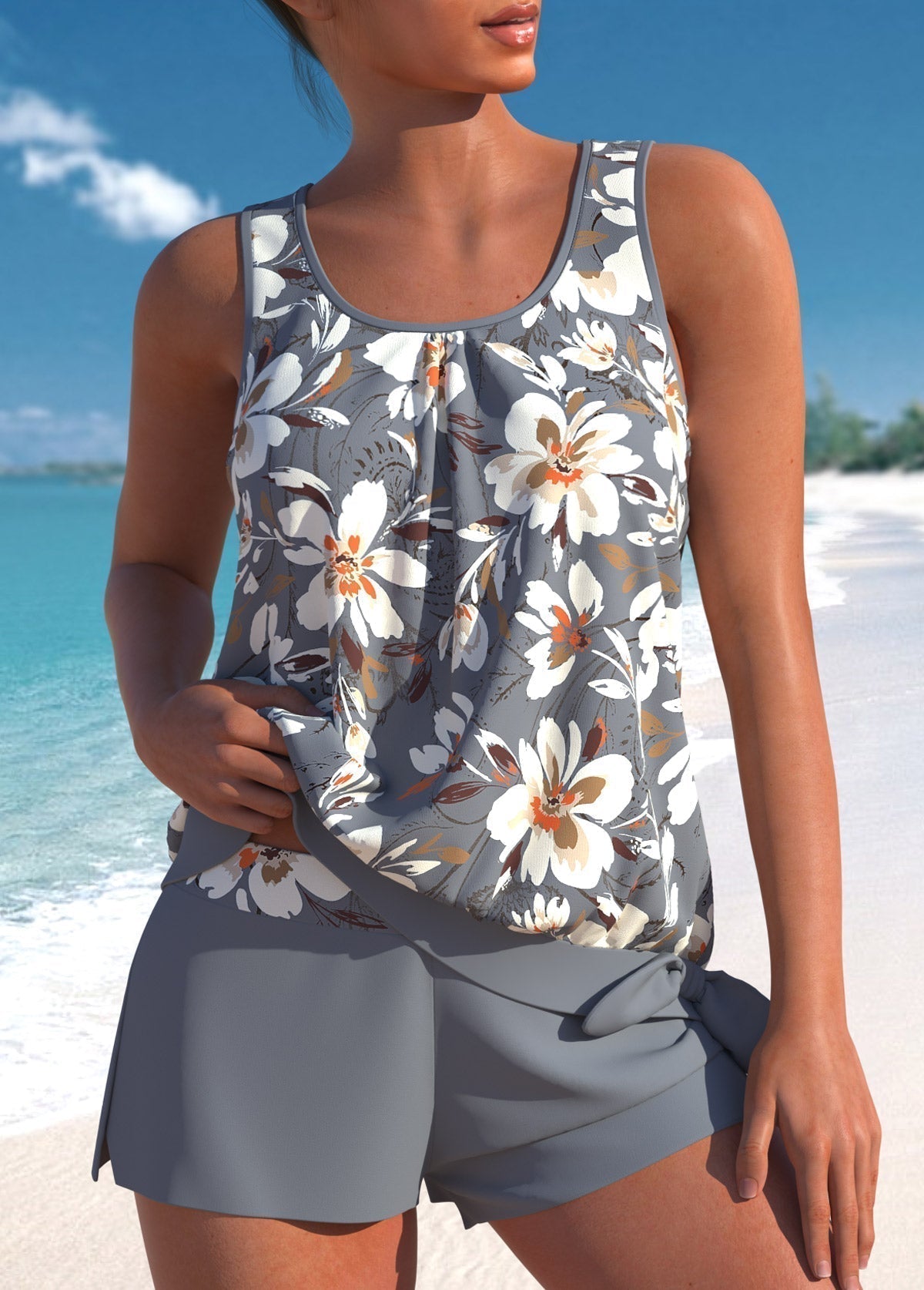 Leah | Stylish Floral Tankini Set Women