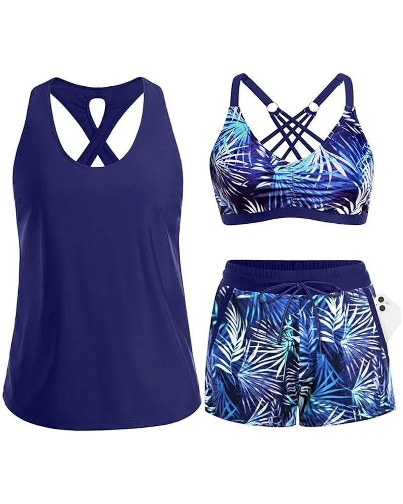 Maren | Three-Piece Tankini Bikini and Cover-Up Set