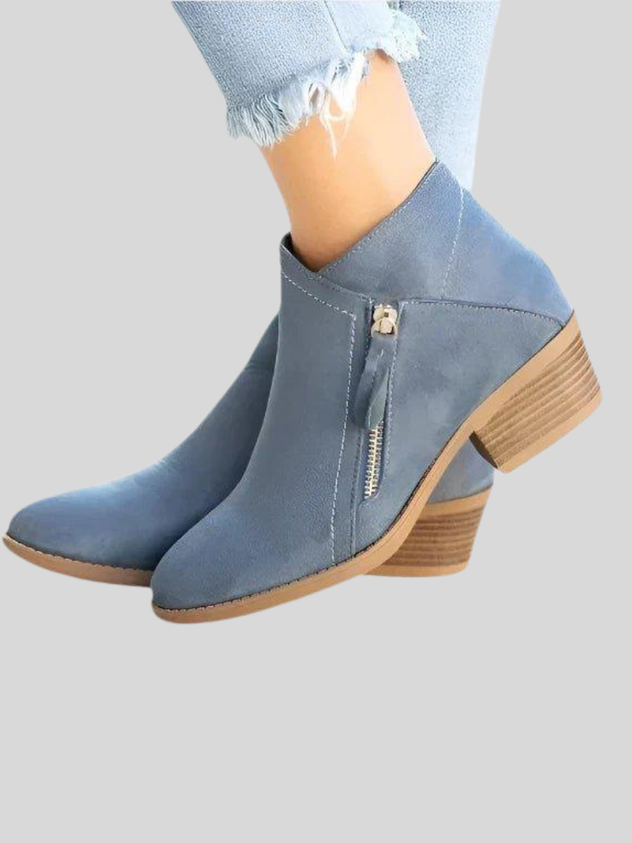 Sizily™ | Ankle Block Heel Side Zip