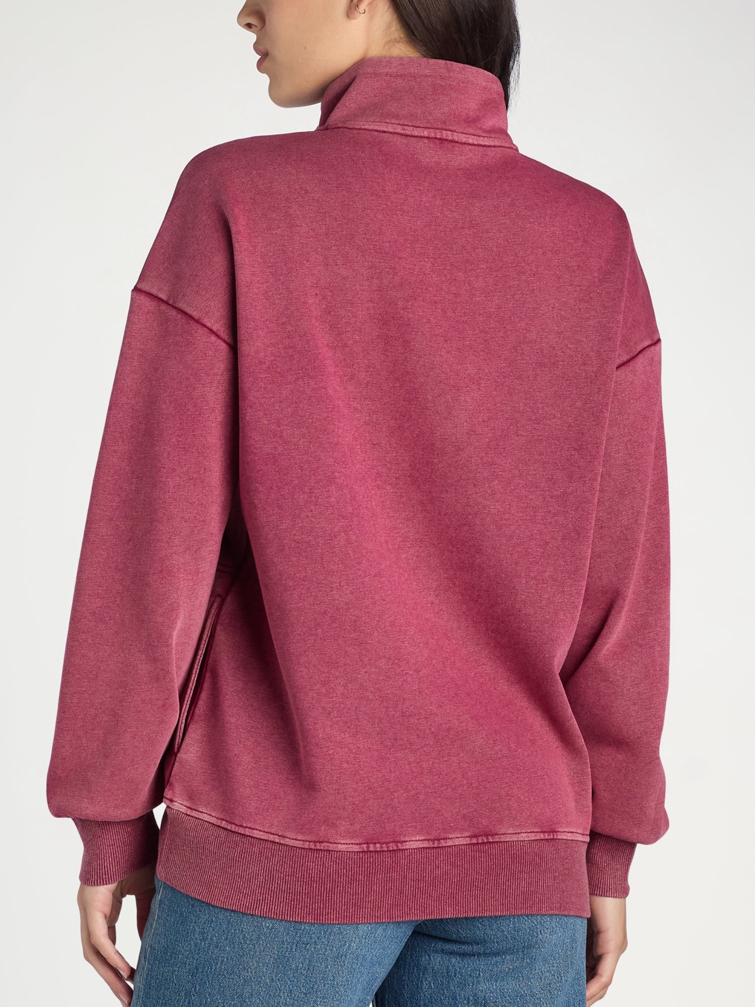 Janet | Mock Neck Henley Pullover Sweatshirt