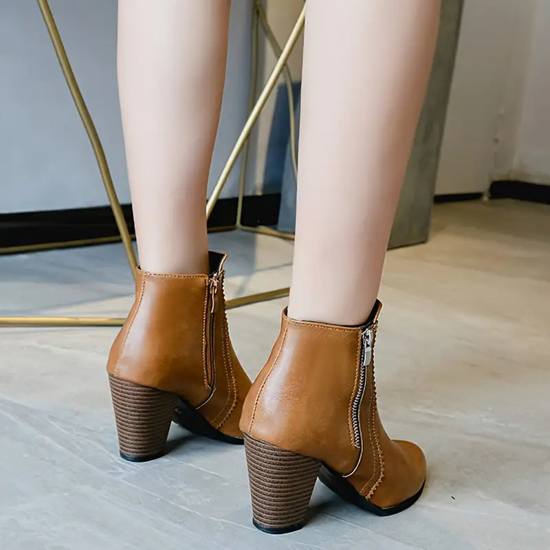 Women’s Soft Sole Chunky Heel Ankle Boots
