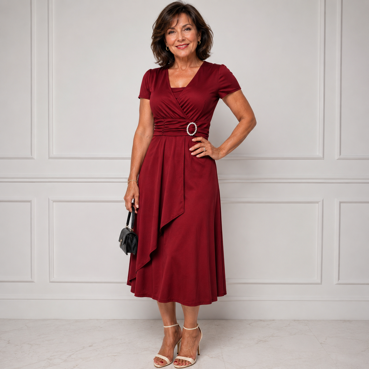 Celestine™ Rhinestone Waist Midi Dress