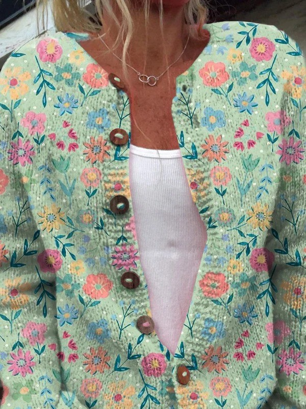 Foxfield | Women's Vintage Floral Knit Cardigan